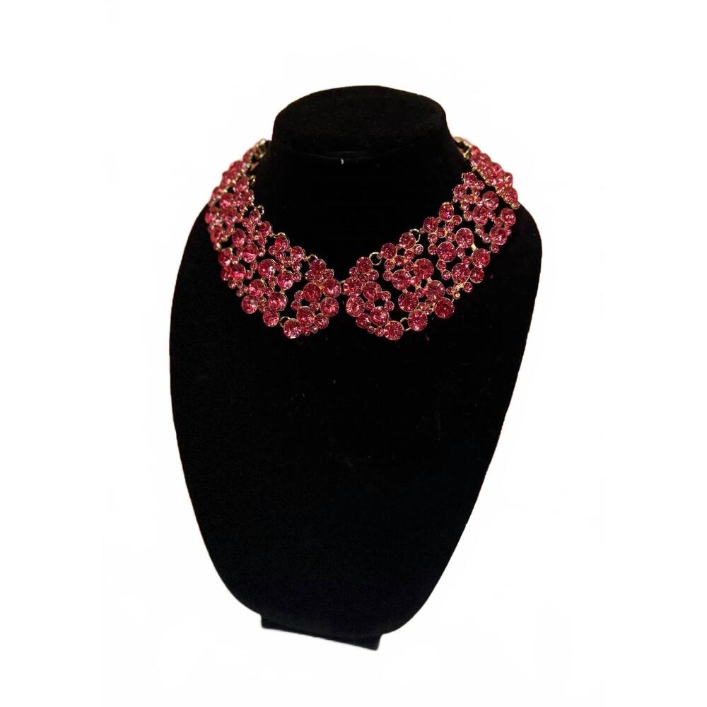 NEW BLING A GOGO women's glam collar necklace in pink